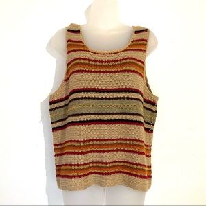 NWT NY&Co Knit Tank Blouse Tan Orange Red Purple Black Gold Size XL
